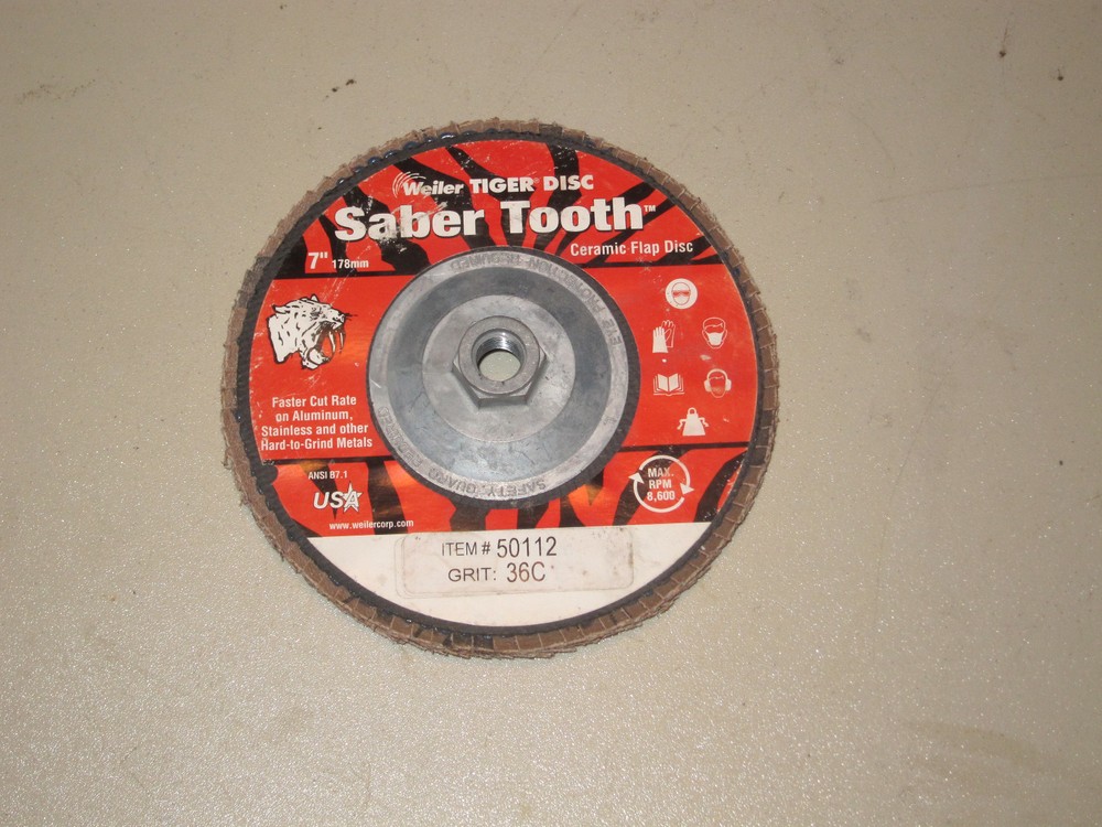 WEILER TIGER DISC Sabertooth 7"/178mm CERAMIC FLAP DISC