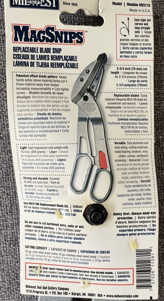 Midwest Snips Left MagSnips & Replacement Blades