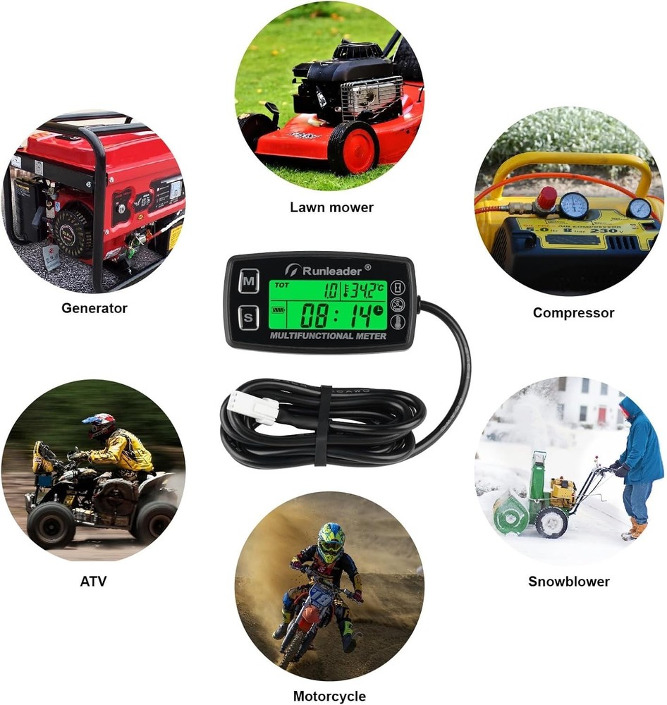 Engine Performance Monitor: Digital Hour Meter & Temperature Alert System
