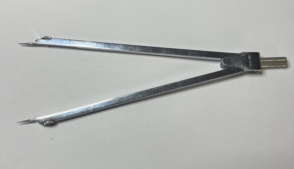 Vtg 7" CHARVOZ Drafting Divider Drafting Tool 11 2461 with Case