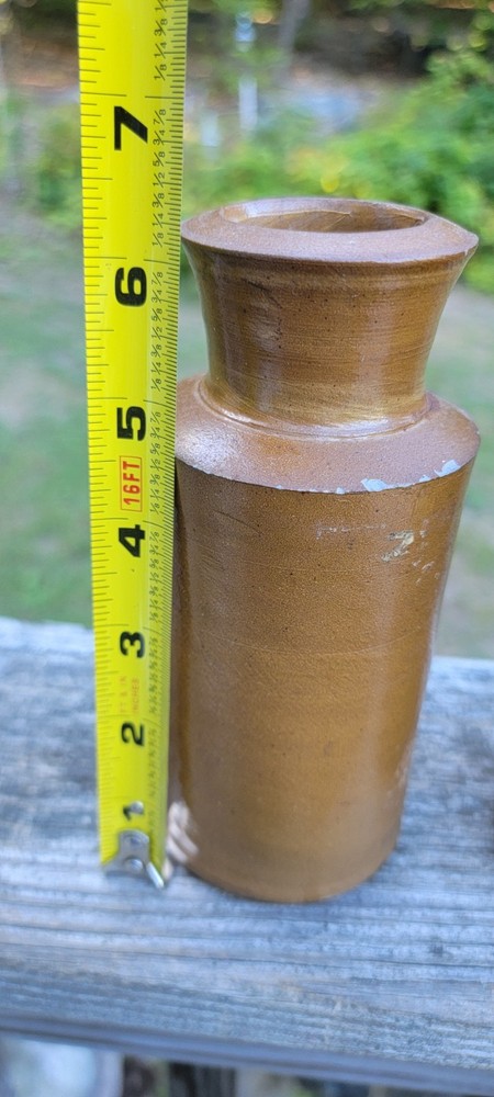2 Different Size Brown Glazed Blacking Pots
