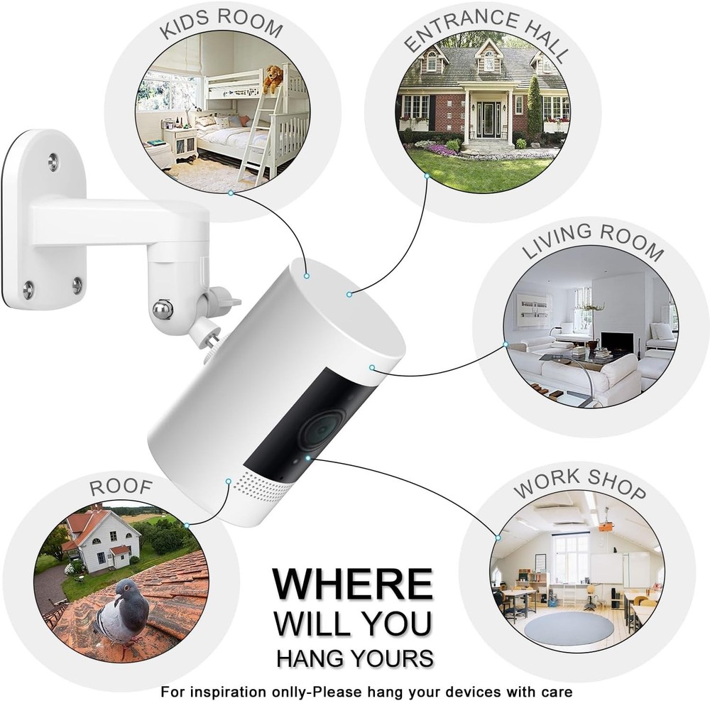 2 Pack Oxidation-Resistant Wall Mounts for Ring Stick Up Cam - Easy Install