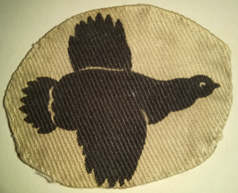 British 8th Corps Printed Formation Sign Patch WW2 Issue, 1940 Pattern