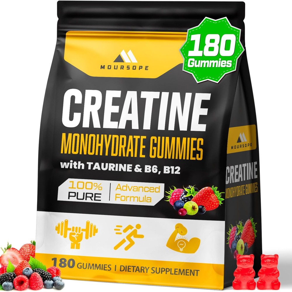 (180 Count) Creatine Monohydrate Gummies for Men & Women - Creatine Pre Worko...
