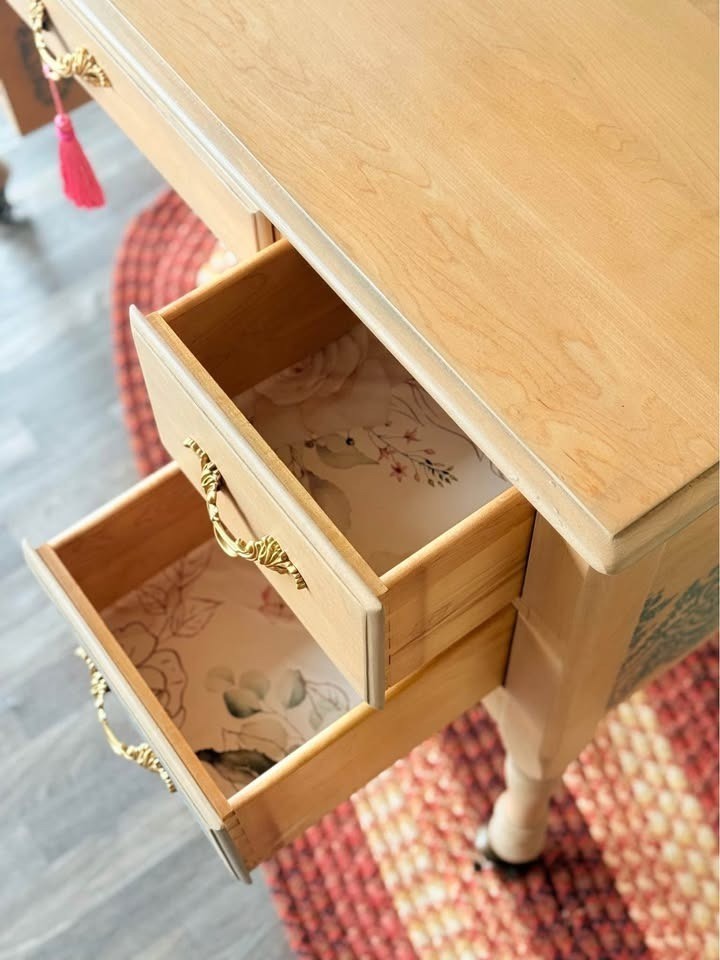 Vintage Solid Maple Desk | Vanity | Entryway Console | Home Office Desk