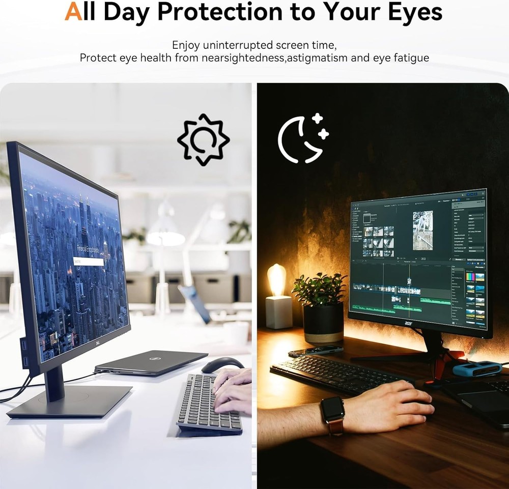 2-Pack] 24 Inch Computer Blue Light Blocking Screen Protector for 16:9 Widesc...