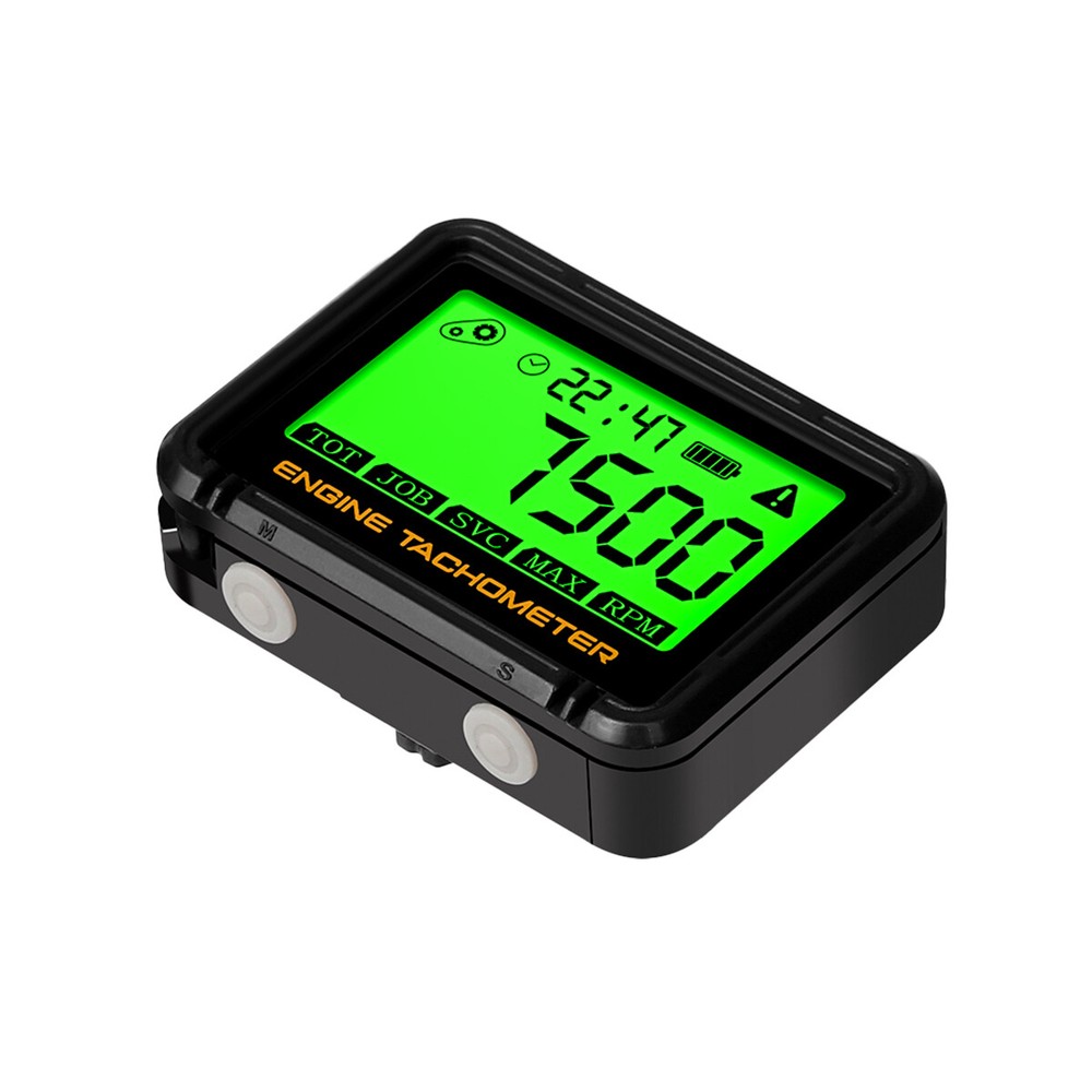 For Motorcycle Car Boat LCD Digital Engine Hour Meter Inductive Tachometer Gauge