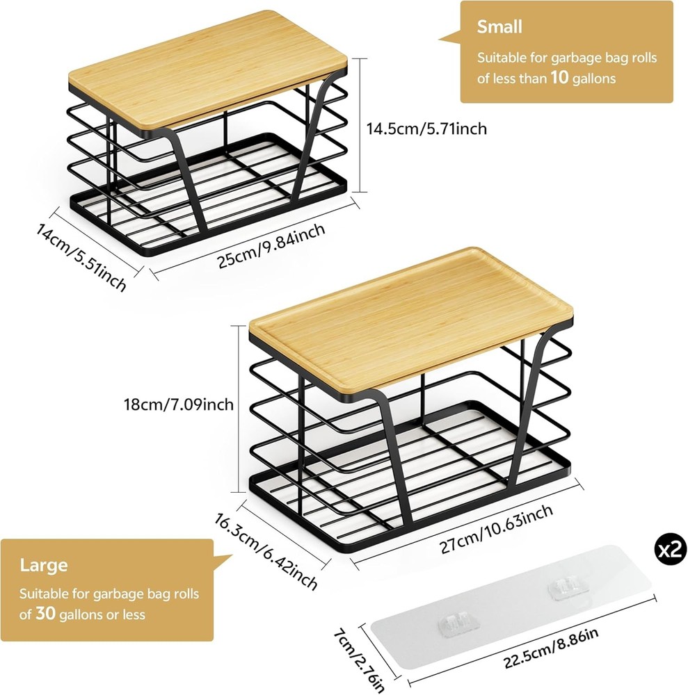 2-Piece Stackable Storage Rack, Wall-Mounted, No Drilling Required