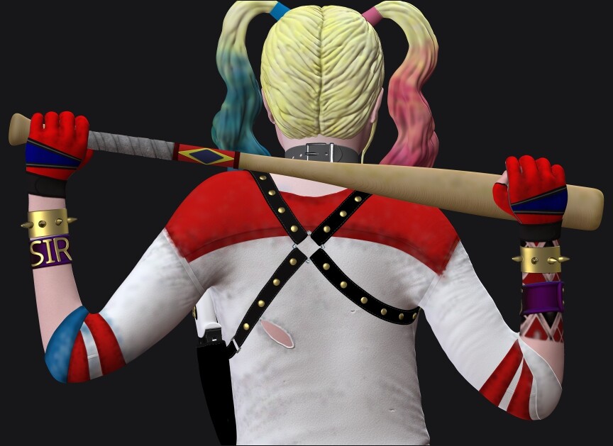 Harley Quinn Suicide Squad File STL-OBJ for 3D Printing Two Size
