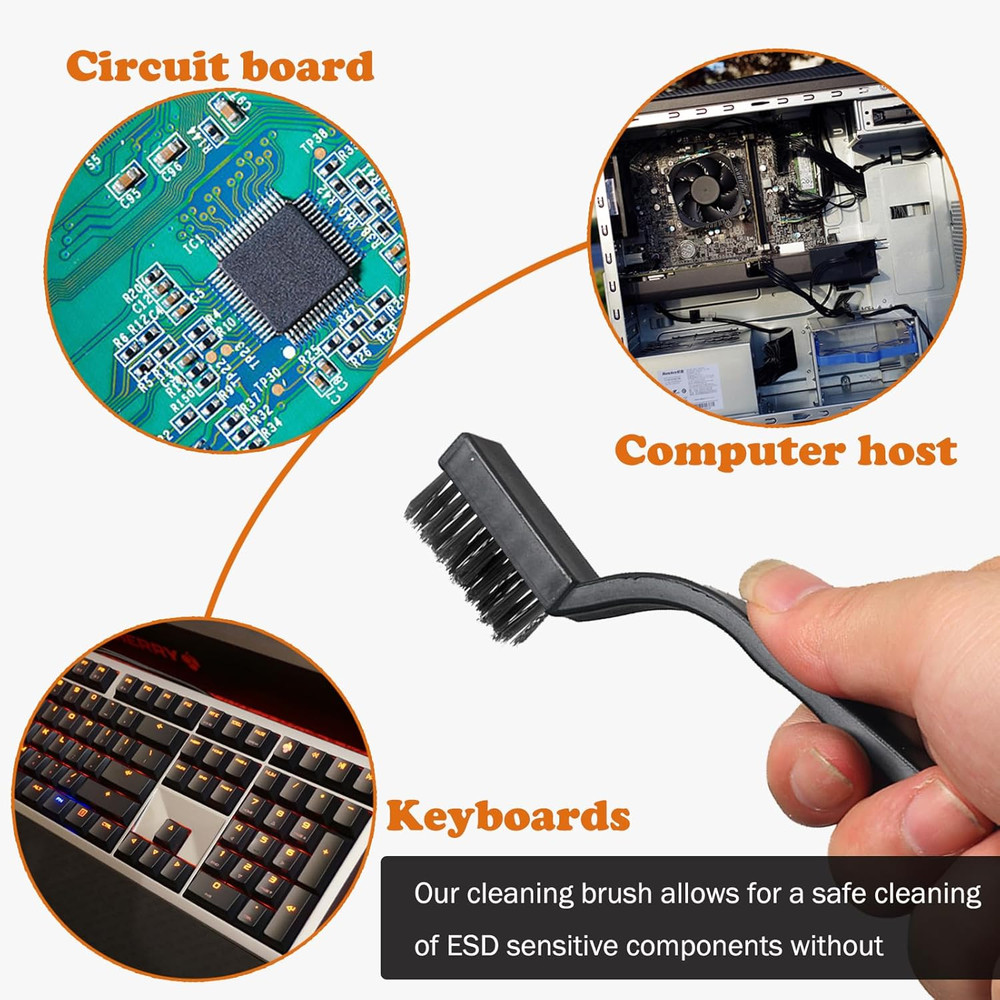 10 PCS Anti-Static ESD Cleaning Brush Kit for PCB Motherboard Electronics