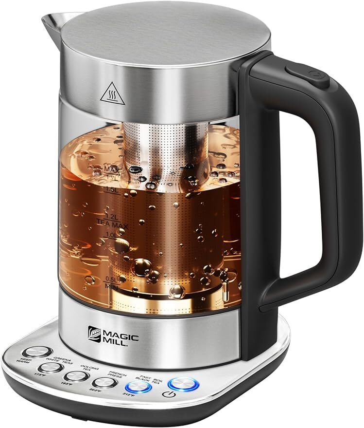 1.7L 1500W Electric Kettle Water Boiler with Tea Infuser & Temperature Control