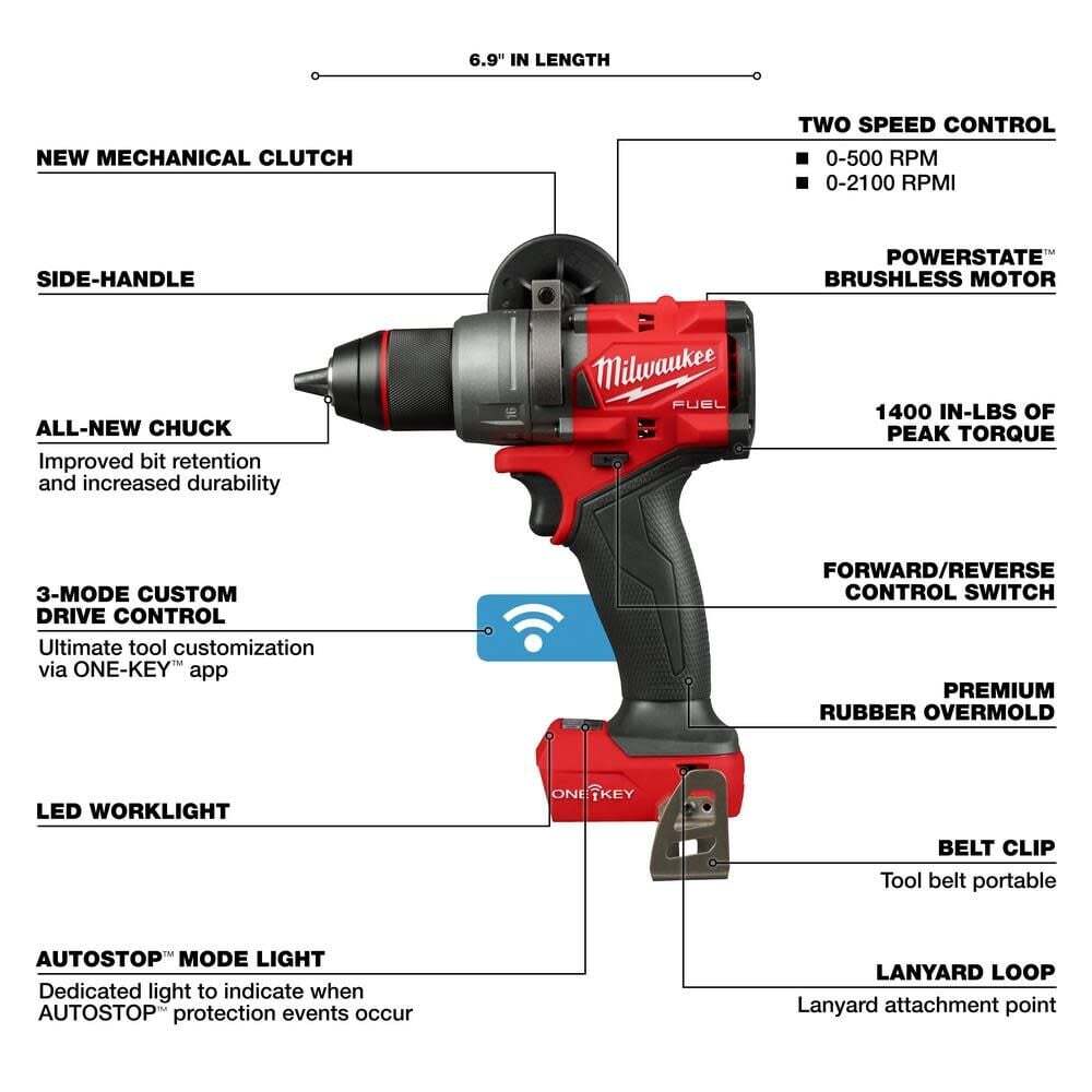 Milwaukee M18 Fuel 1/2 Hammer Drill/driver With One-Key (Bare Tool)