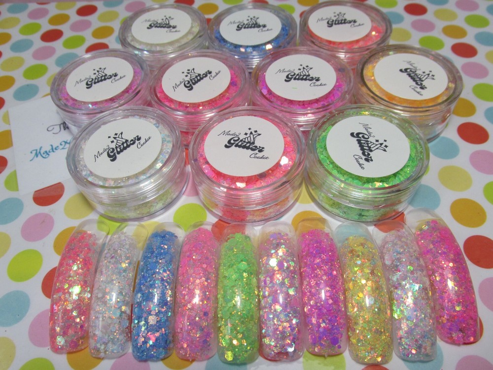 Nail art glitter sequins Cupcake icing collection