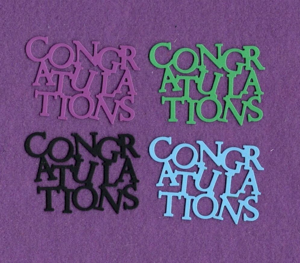 CONGRATULATIONS # 10  die cuts scrapbook cards