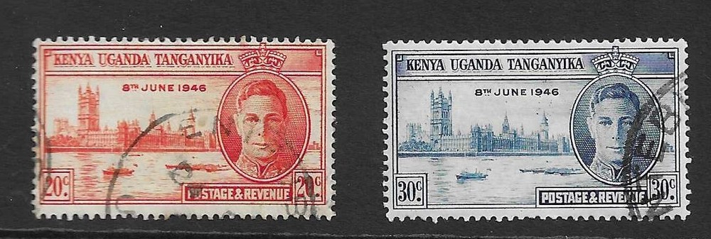 Kenya, Uganda, Tanganyika 1946 Victory set. Fine used