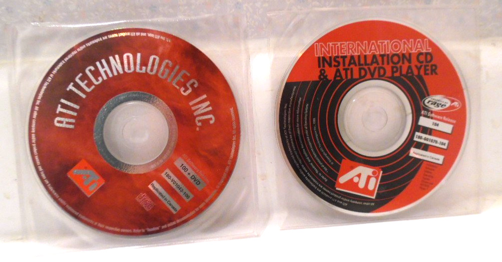 2001 ATI Technologies Inc. & 1999 Intl. Installation CD & ATI DVD Player