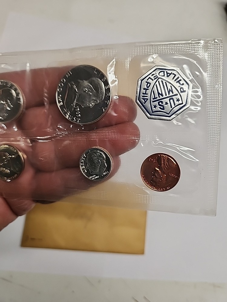 1963 Proof Set Original Mint Envelope 90% Silver US Mint 5 Coins