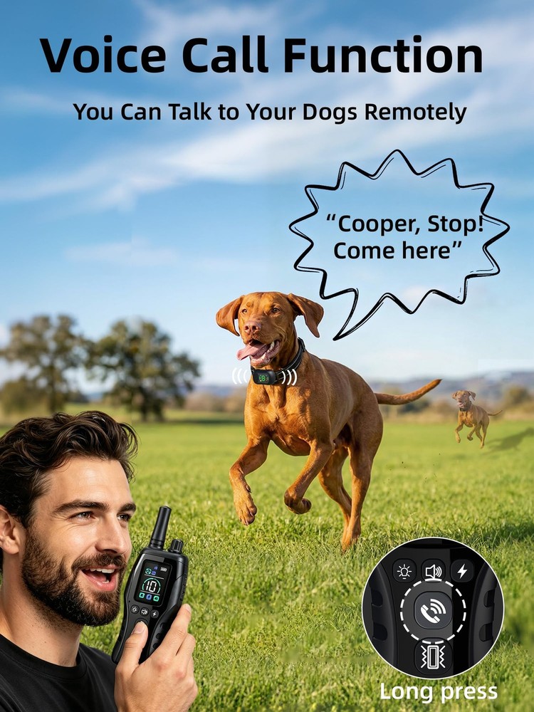 Dog Training Collar with 6 Training Modes, Voice Call, Flashlight, Security L...