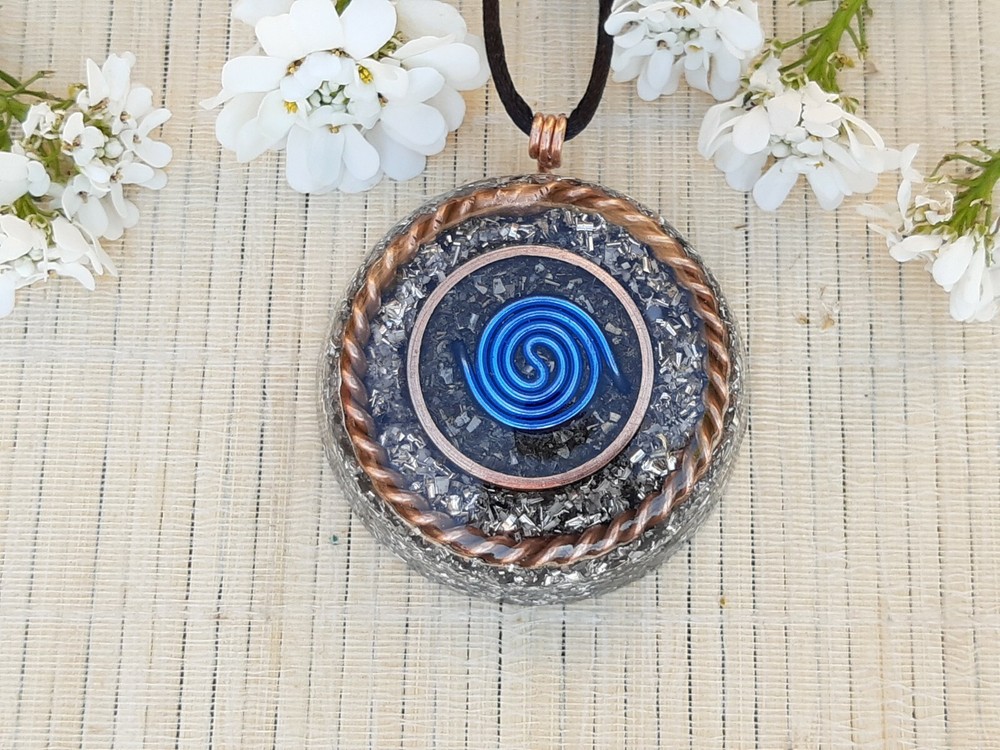More Powerful Orgone Pendant - With Tensor Ring - Range 2,500km -Positive energy