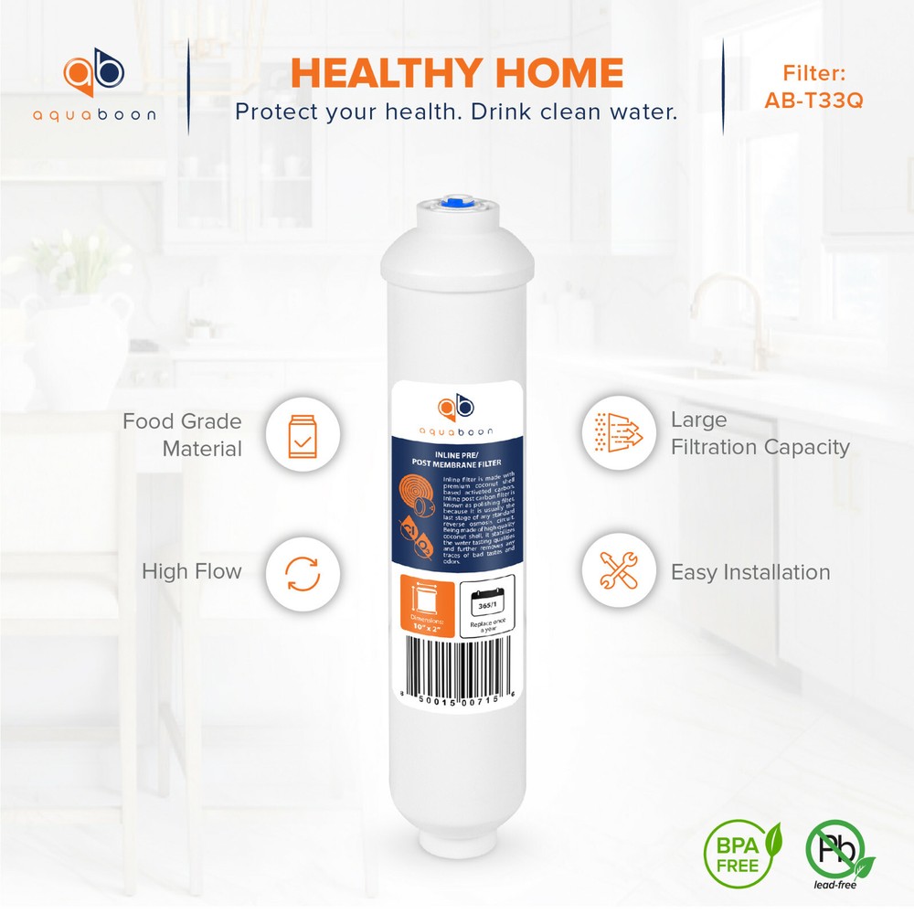 Inline Post/Carbon Polishing Water Filter Catridge for RO System Standard Size Q