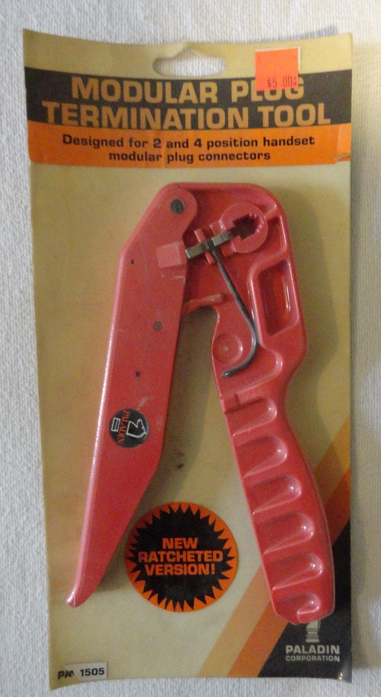 Modular Plug Termination Crimp Tool, 2 & 4 POSITION HANDSET MODULAR PLUG CONNEC