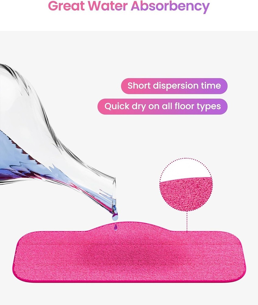 6-Pack Microfiber Cleaning Pads - Compatible with Top Steam Mops