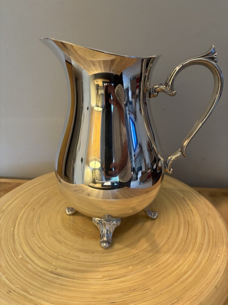International Silver Footed Silverplate Water Pitcher