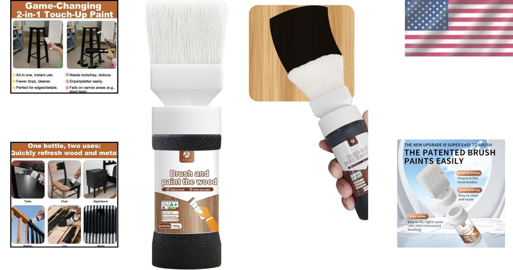 Quick Drying Black Paint: No Sanding, Gloss Finish, Safe for Home Use - 6.35 oz