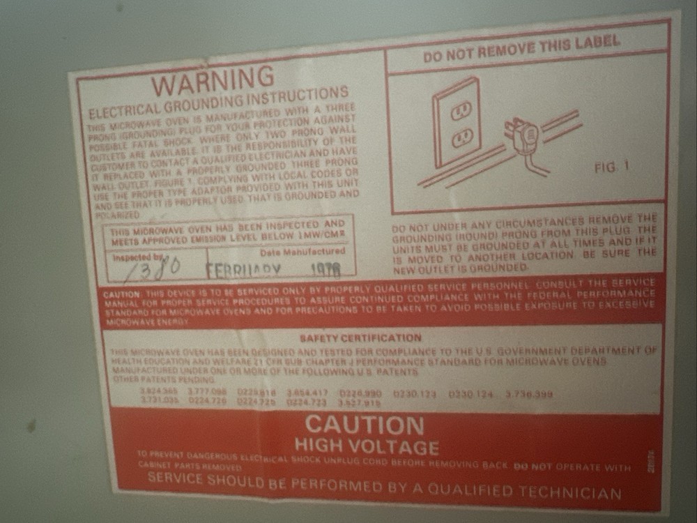 Microwave Oven 1976 Kenmore