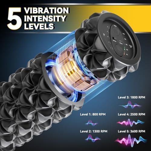 Vibrating Foam Roller, High Density Massage Roller Back Roller Foam for Black