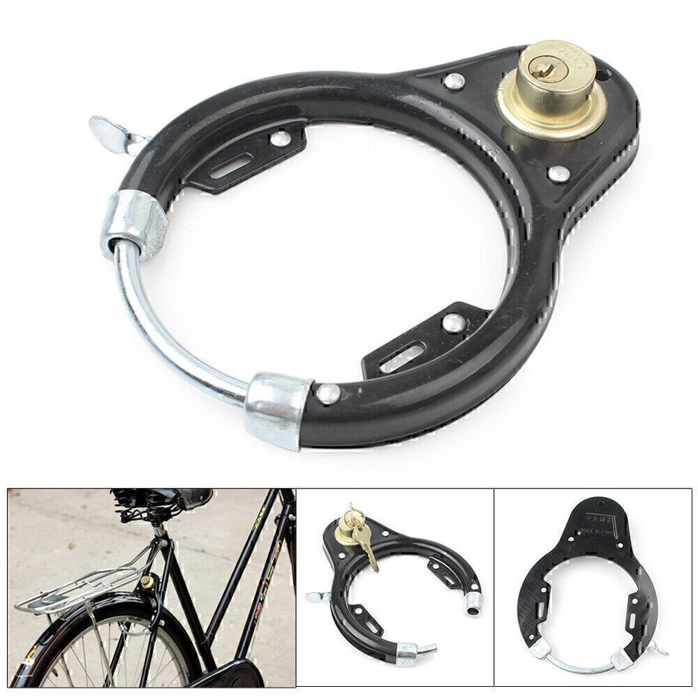 Vintage Bicycle U-Lock Wheel Lock Tool Sets Iron Anti-theft Security Protector