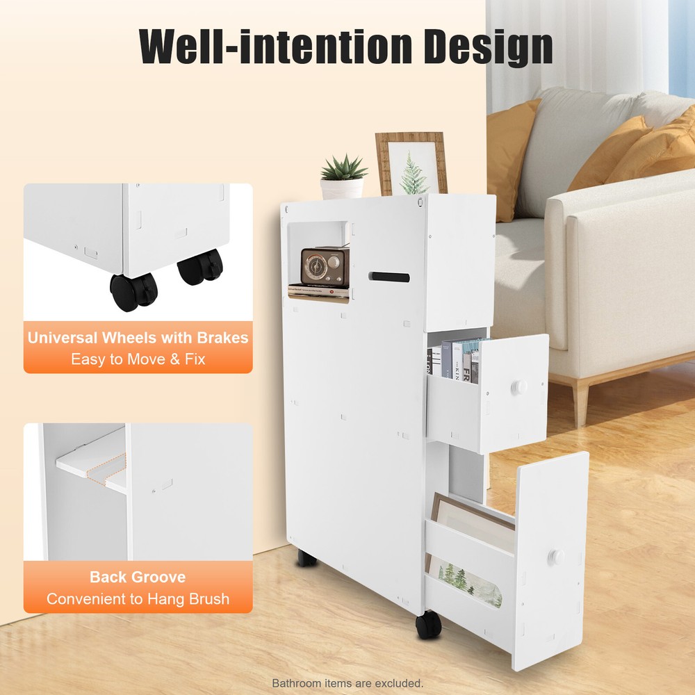 Bathroom Storage Cabinet, Narrow Floor Storage Cabinet