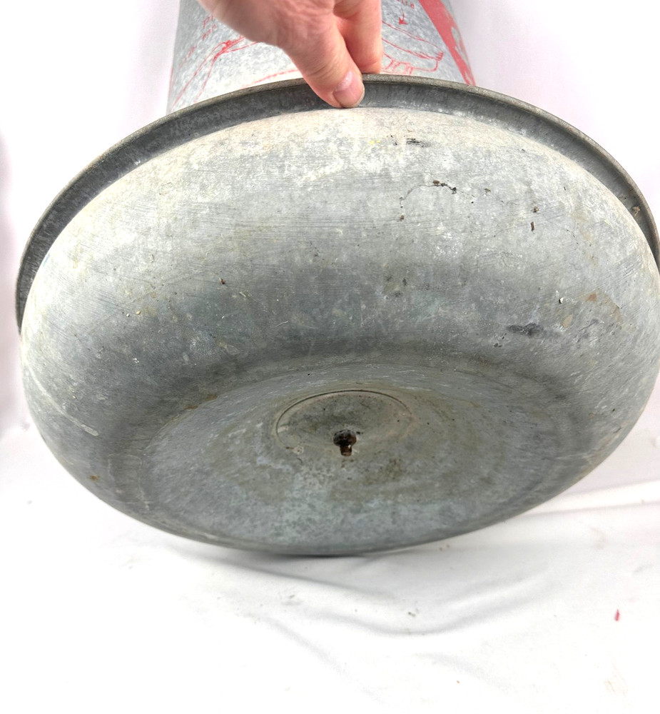 Vintage Galvanized Vertical Cyclone Chicken Poultry Feeder 24"