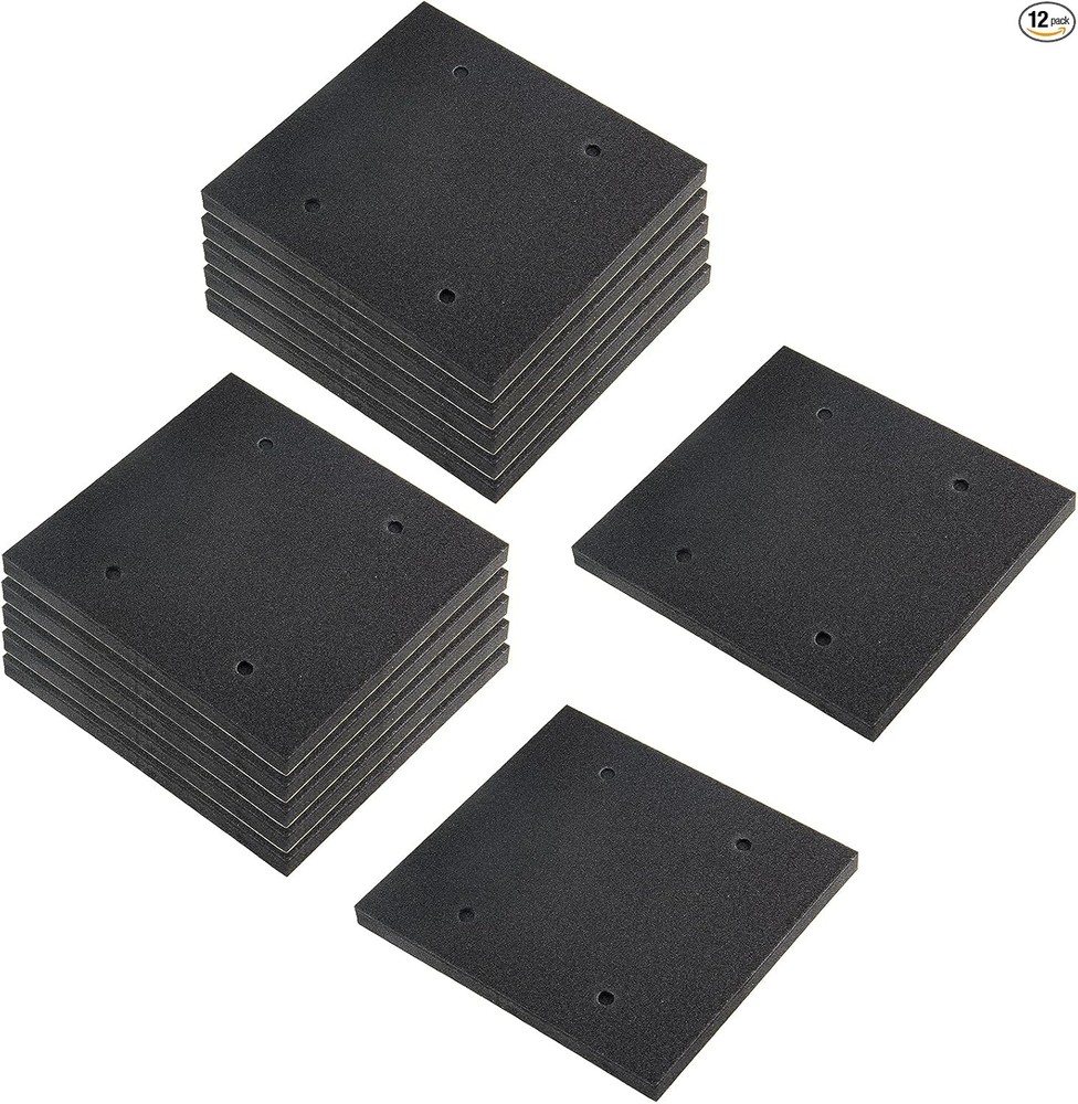 12 Pack Black Foam Sander Pad Replacement Self Adhesive Sponge PadsItem Package