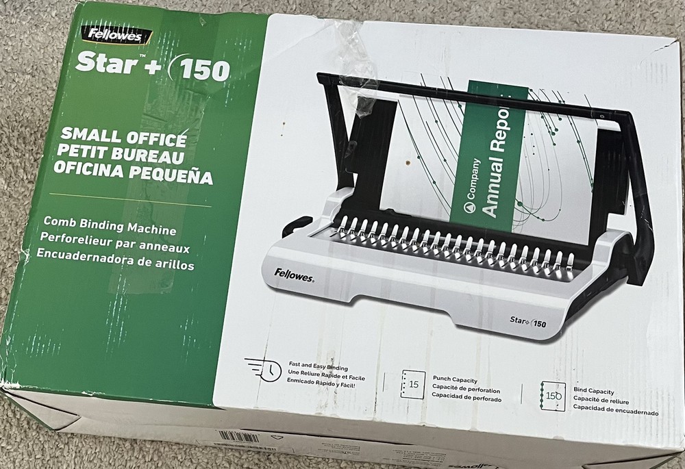 Fellowes Star+ 150 Manual Punch & Comb Binding Machine CRC 50065