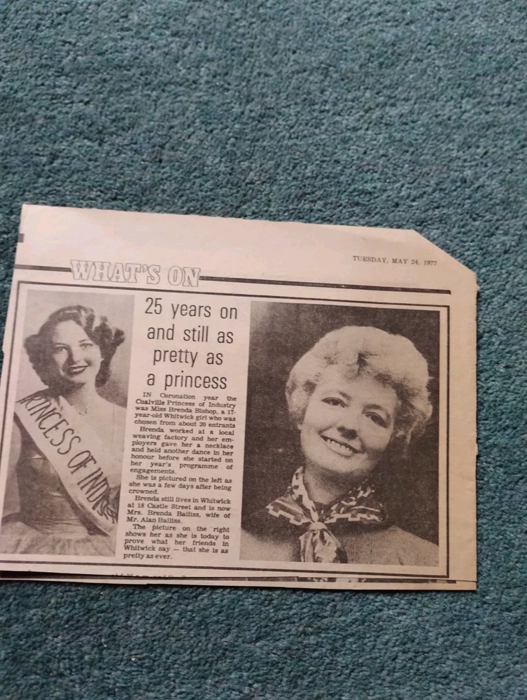 Ca6 Ephemera 1977 Picture brenda Bishop Whitwick