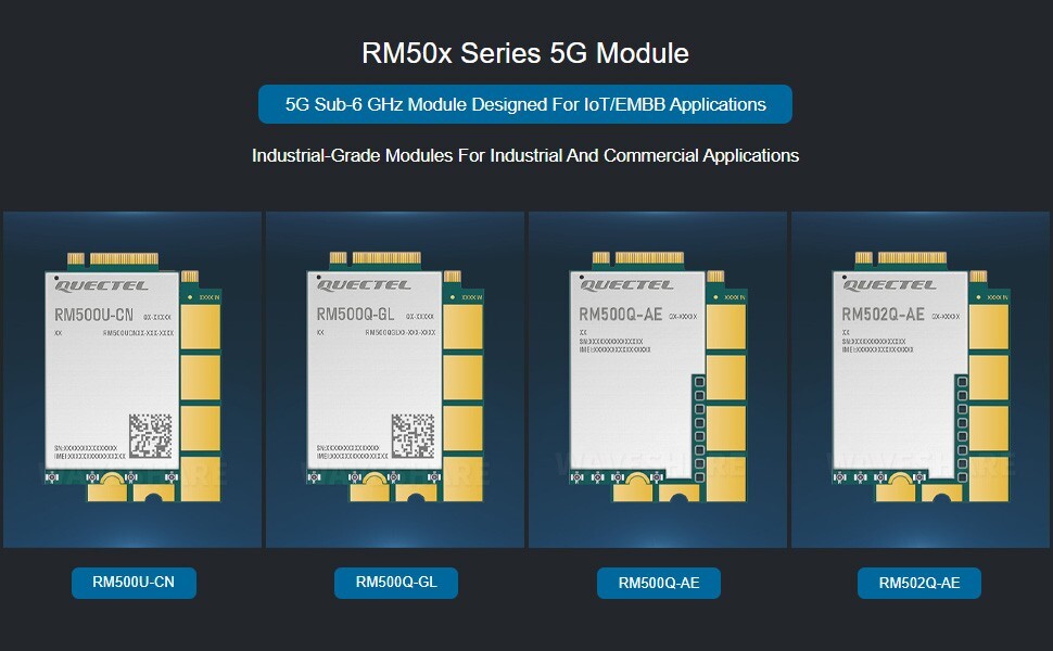 Quectel RM50x Series 5G Sub-6 GHz Module M.2 Form Factor Commercial Application