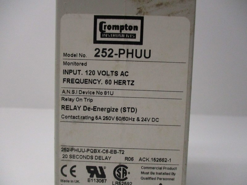 CROMPTON 252-PHUU RELAY 120V NSNP