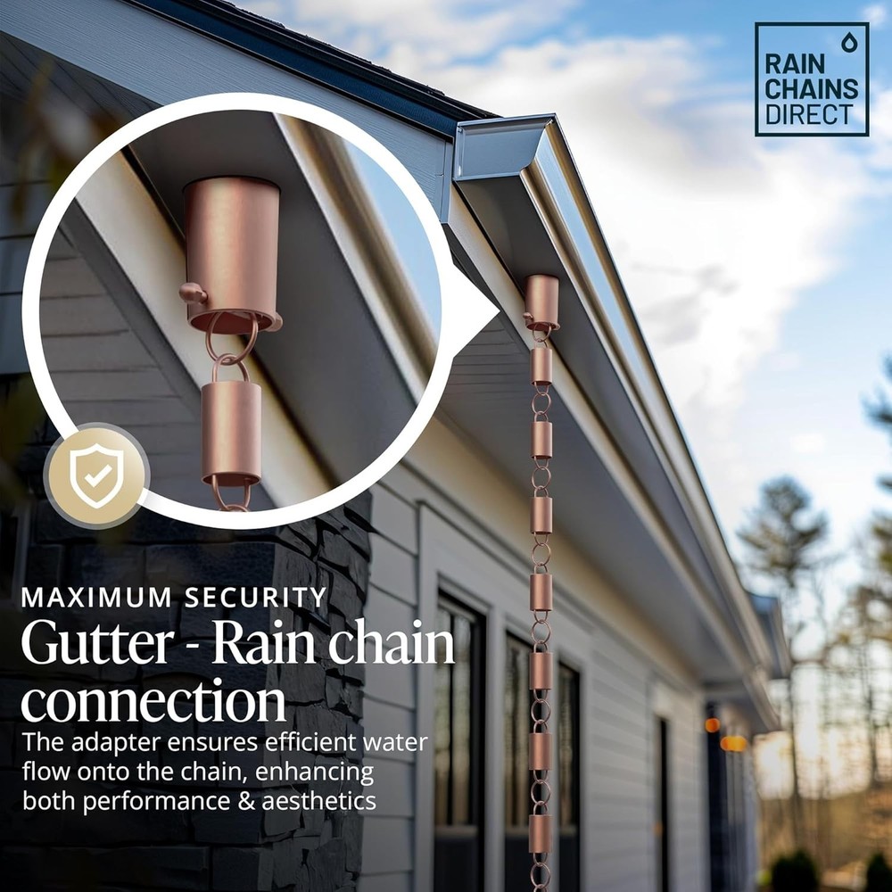 Rain Chain Gutter Adapter/installer In Pure Copper