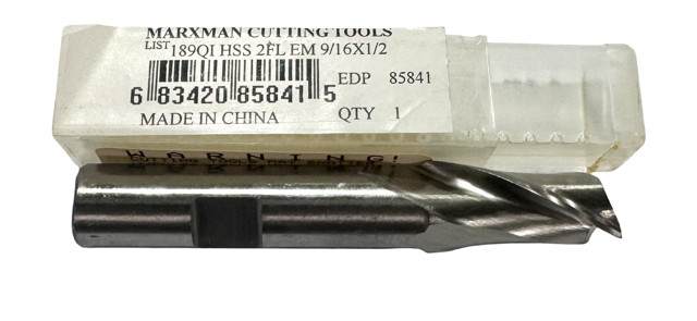 Marxman 9/16" HSS End Mill 2 Flute Regular Length