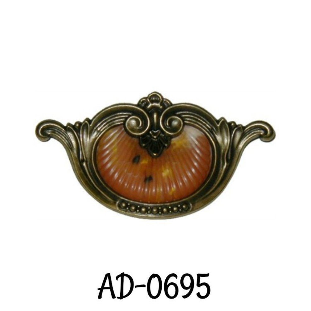 Waterfall Style Drawer Pull tortoise shell bakelite antique brass amber