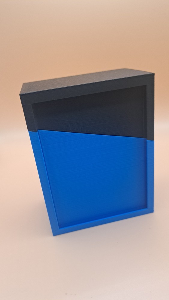3d Printed Standard  60 Card Deck Box (Black Top Blue Bottom)