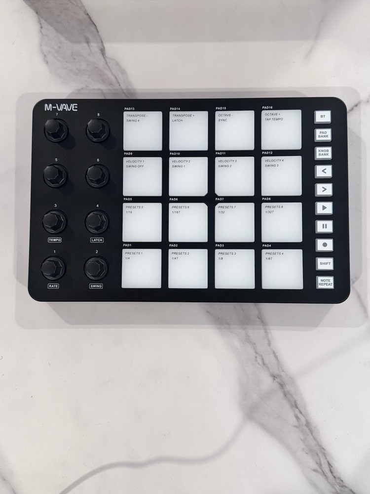 Wireless MIDI Controller Pads, Bluetooth - Black
