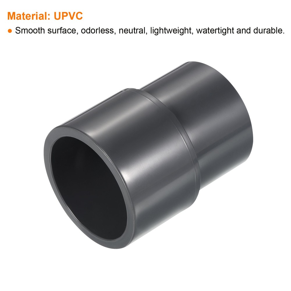 UPVC Fitting Pipe Reducer 1-1/2"x 1/4" 2pcs Straight Coupling