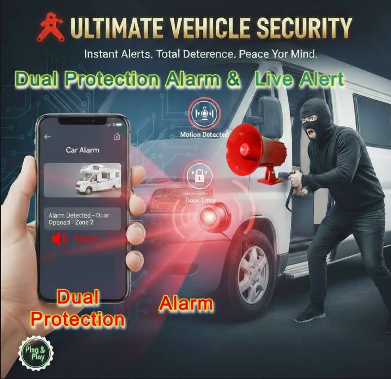 RV-Camper-Van-Car Alarm Security System Wireless Motion Sensor Mobile Live Alert