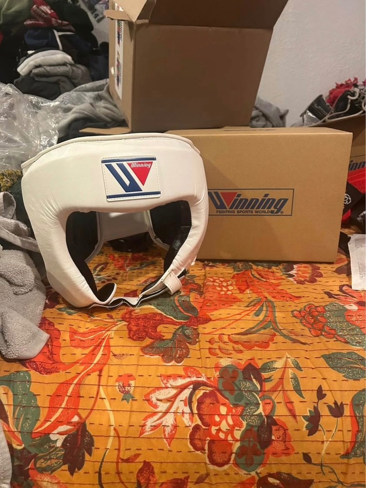 Winning Open Face Boxing Headgear - White, Size L