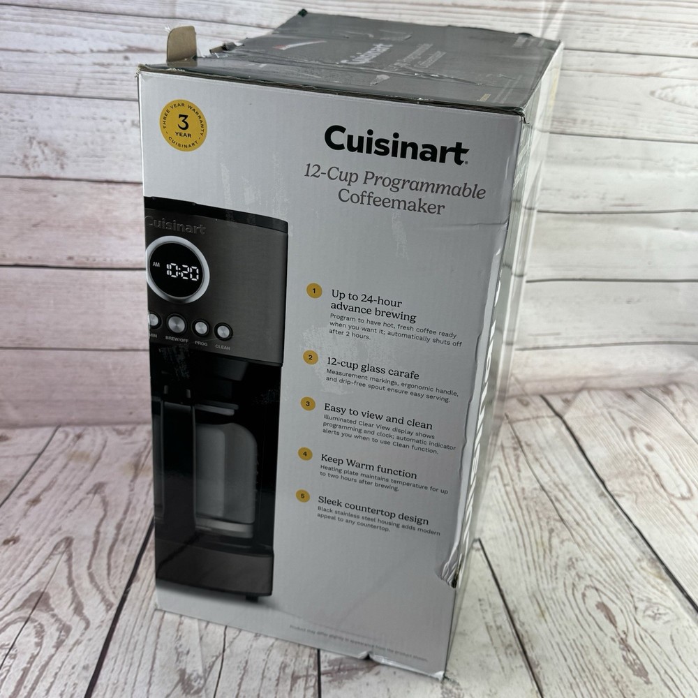 Cuisinart DCC 1220BKSWM 12 Cup Programmable Coffee Maker Black Stainless