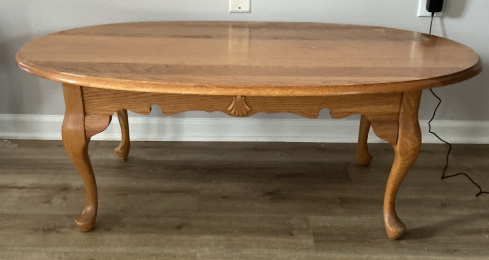 Oval Oak Mid Century Coffee Table