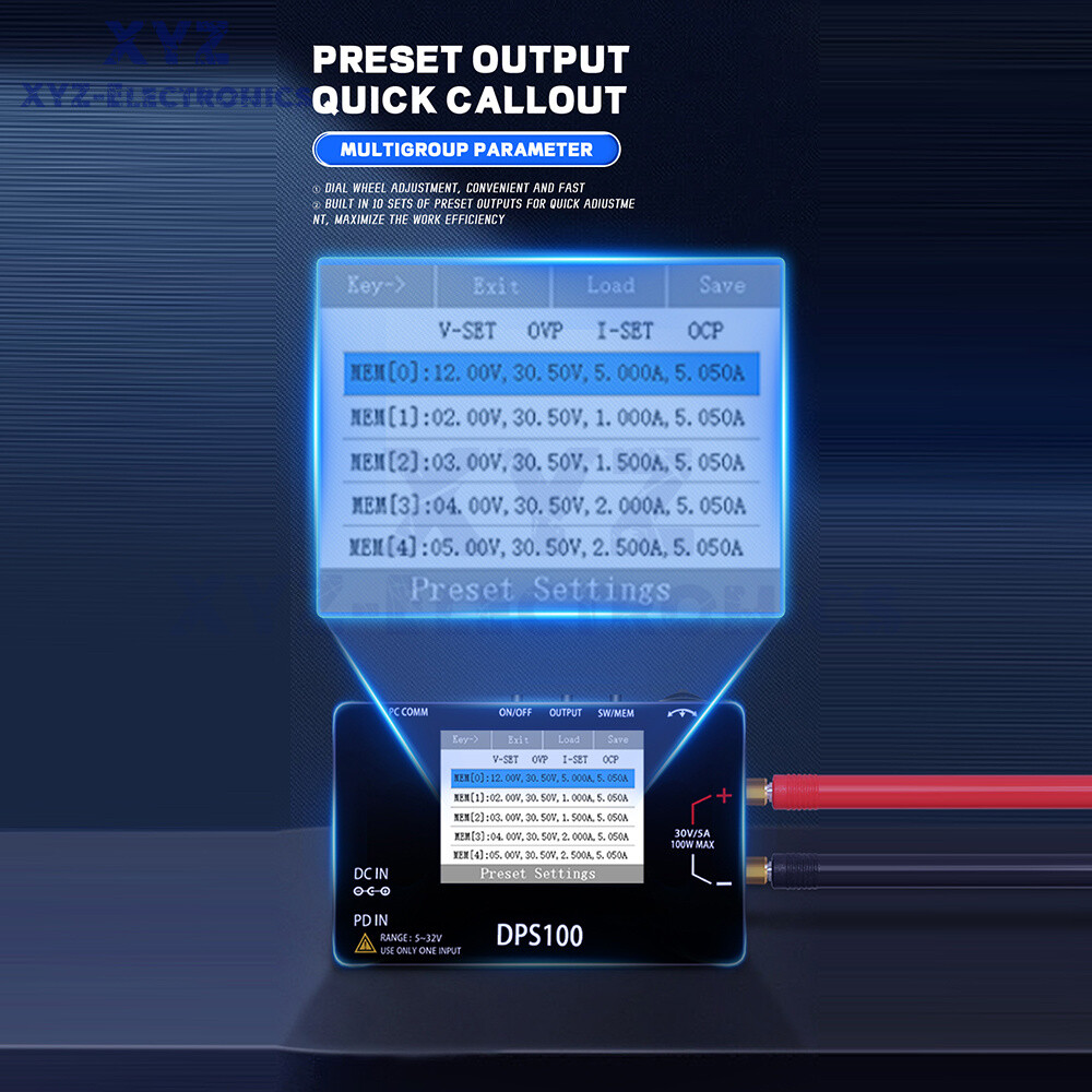 DPS100 CNC DC Adjustable Programmable Voltage Regulator Power Supply 30V 5A 100W
