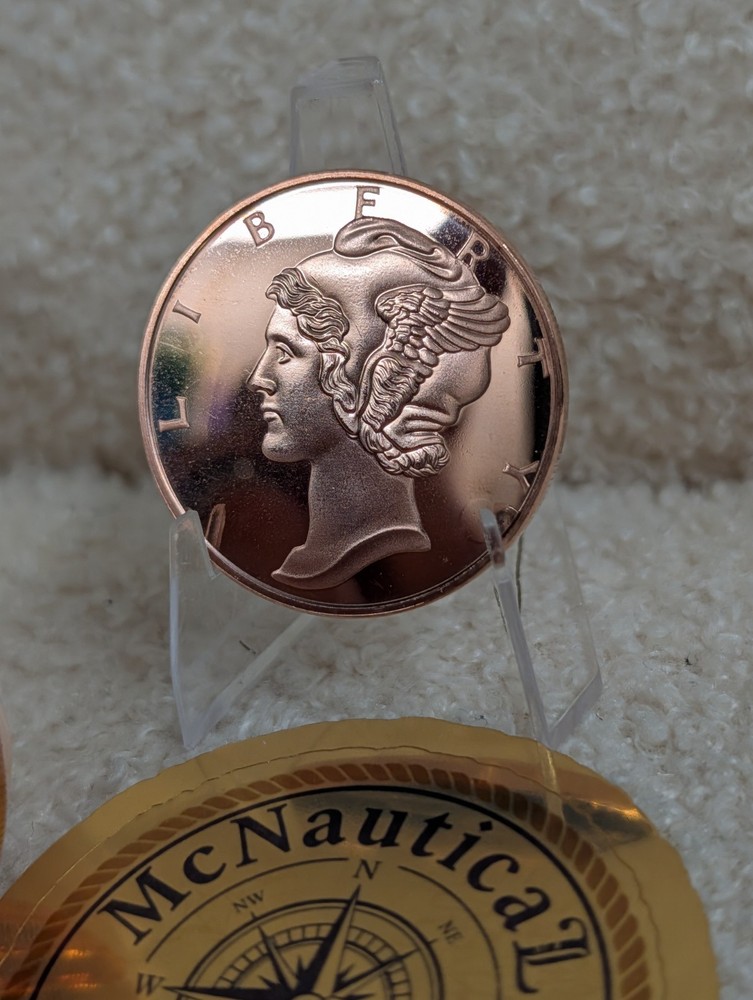 1 oz. MERCURY DIME .999 Fine Copper Round